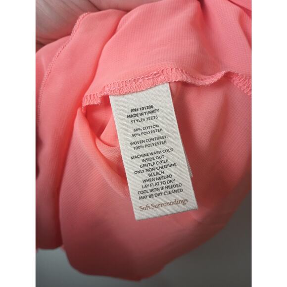 Soft Surrounding Textured V Neck Blouse Button Accents Women Small NWOT - Picture 4 of 6